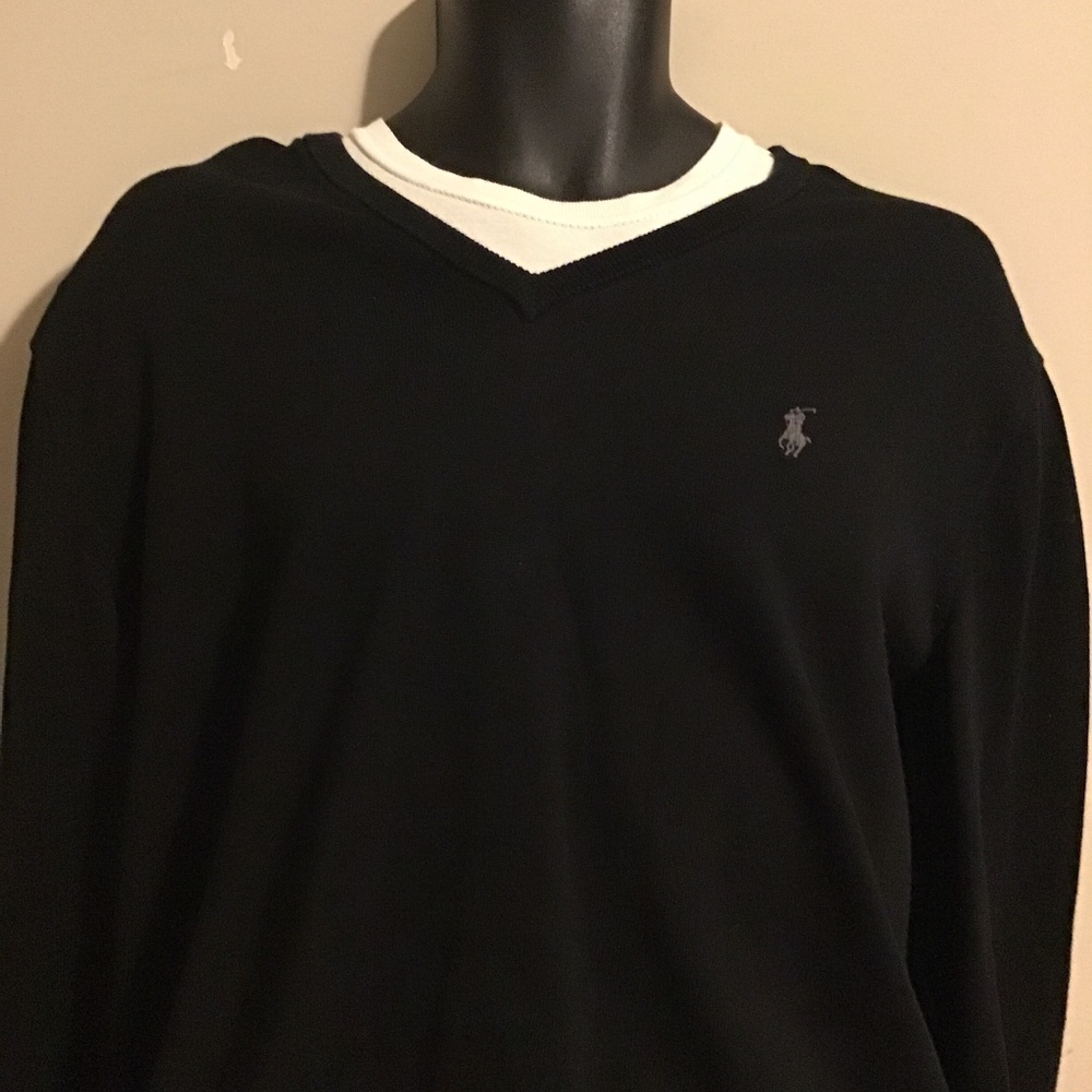 🔥🔥V-NECK, POLO SIZE LARGE, NWOT, BLACK, (tee shirt not included) Pima cotton - Picture 1 of 1